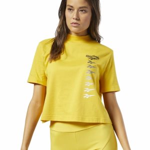 Reebok Classic Vector Crop Top Damen - HellGrün Gelb - DE 460-LBZ